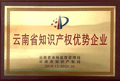 云南省知識(shí)產(chǎn)權(quán)優(yōu)勢(shì)企業(yè)